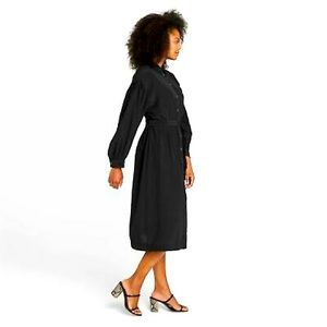 NWT Women Long Sleeve Drapey Button Dress Prologue